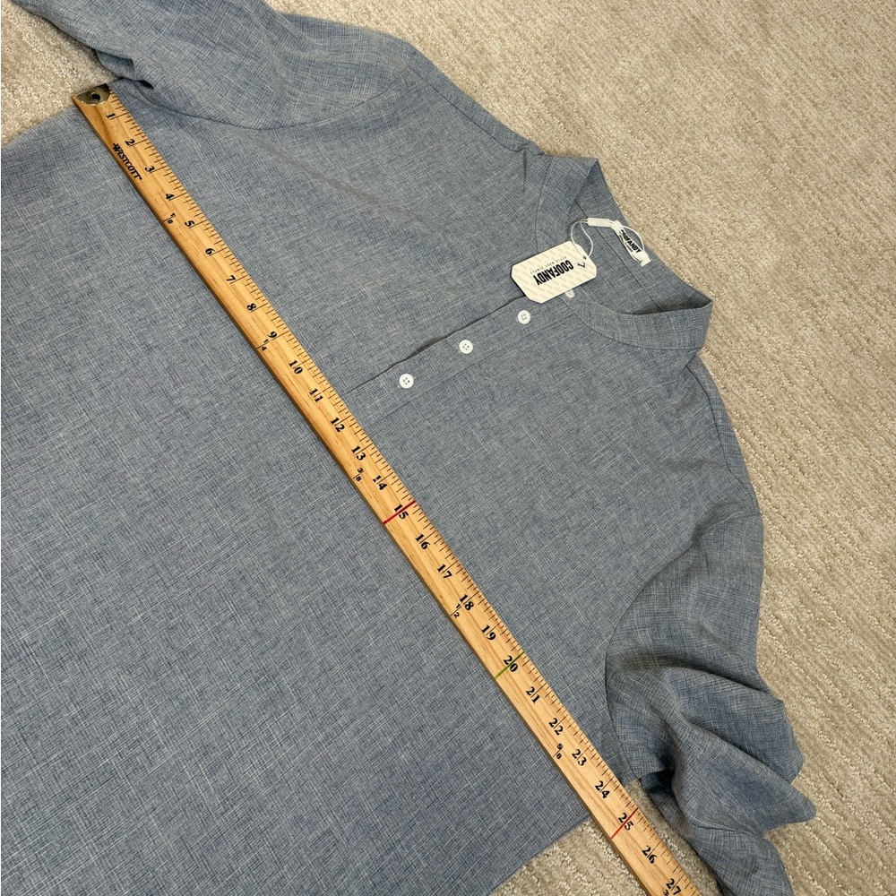NWT Coofandy 1/2 Button Placket Popover Blouse Womens Sz Large Roll Short Sleeve - Picture 4 of 10